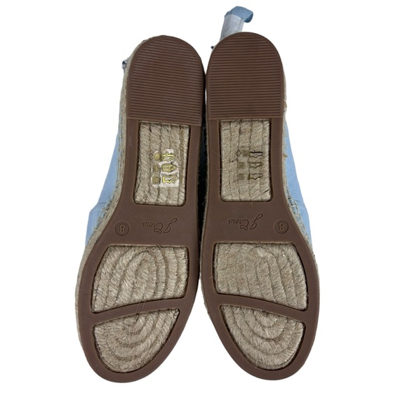 J. CREW ZX894 FADED CHAMBRAY BLUE CANVAS CLASSIC ANKLE TIE ESPADRILLE FLATS - Picture 4 of 13